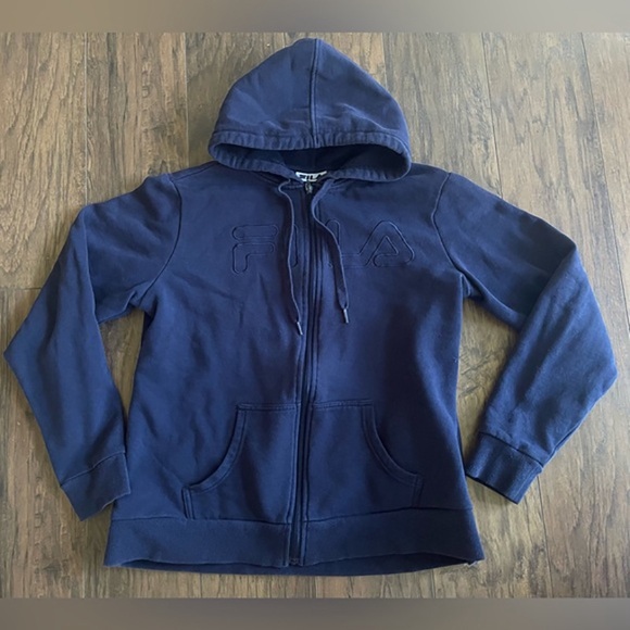 Fila Sweaters - Fila Navy Zip-Up Hoodie